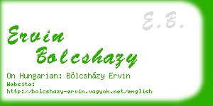 ervin bolcshazy business card
